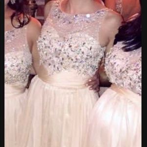 Gold Bridesmaid prom dress